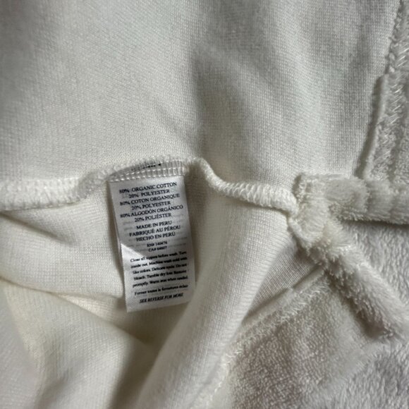 Faherty Sweatshirt Womens Navy White Cabana Organic Towel Terry 1/4 Zip Small - Picture 4 of 8